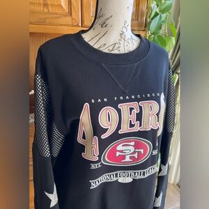Gameday Couture San Francisco 49ers Blingy Embellished Black Jersey Sweatshirt